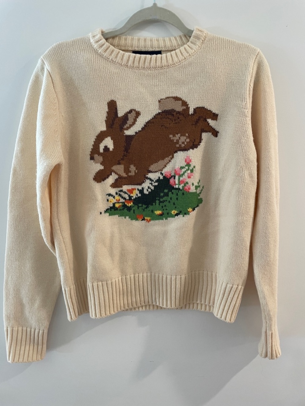 Cream Rabbit Keil James Patrick Crewneck Sweater